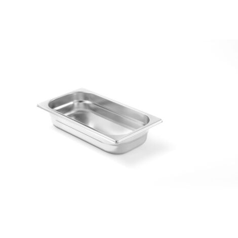 HENDI Contenitore Gastronorm, GN 1/4, resistenza termica -40 °C a 300 °C, compatibile con i forni a convezione, frigoriferi, bagno María, chafing dishes, 1.8L, 265x162(H)65mm, acciaio inox 18/10