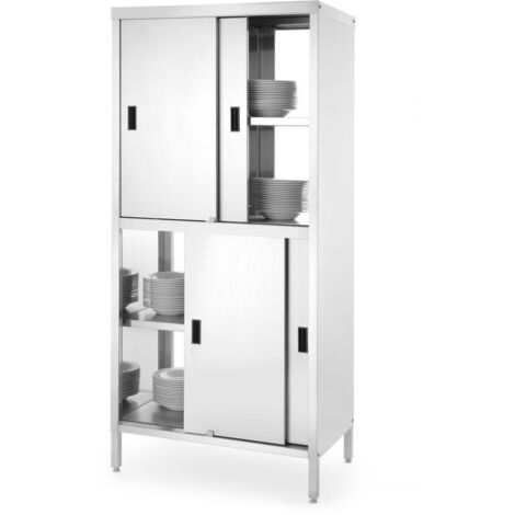 HENDI Durchreicheschrank mit Trennwand und Schiebetüren – verschraubt, Kitchen Line, 1000x600x(H)1800mm