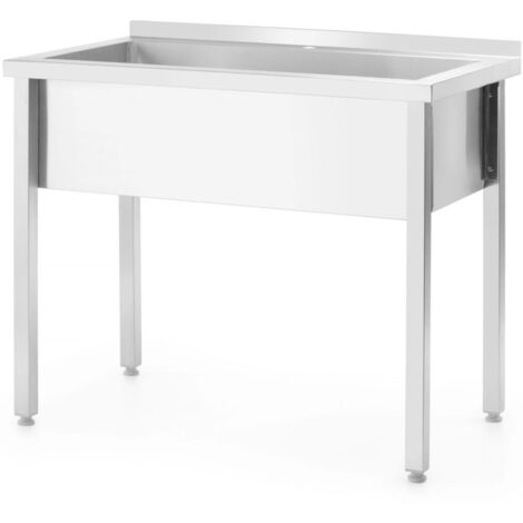 HENDI Einzespültisch Budget Line - geschraubt, Tiefe 600 mm, Budget Line, 1000x600x(H)850mm