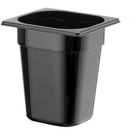 HENDI Gastronorm-Behälter 1/6, Profi Line, GN 1/6, 1,6L, Schwarz, 176x162x(H)100mm