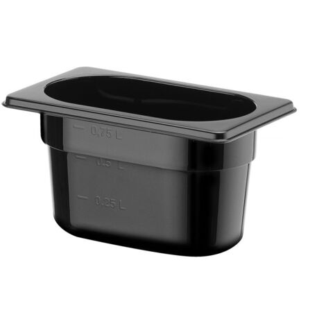 HENDI Gastronorm-Behälter 1/9, GN 1/9, 1L, Schwarz, 176x108x(H)100mm
