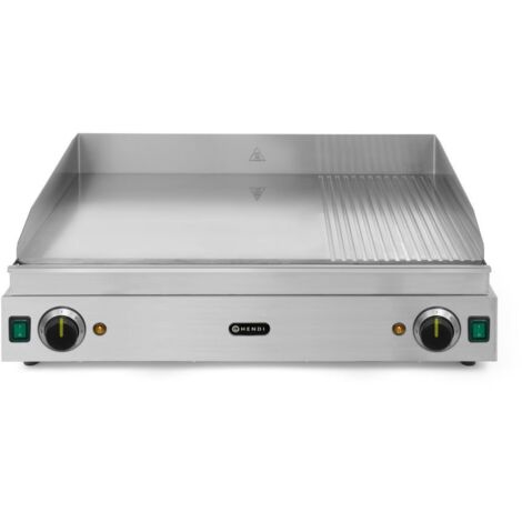 HENDI Grillplatte, Profi Line, 2/3 glatt, 1/3 gerillt, 230V/3500W, 720x550x(H)245mm