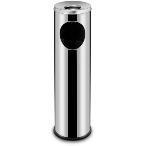 HENDI Mülleimer Standmodell mit Aschenbecher, 33L, ⌀240x(H)660mm