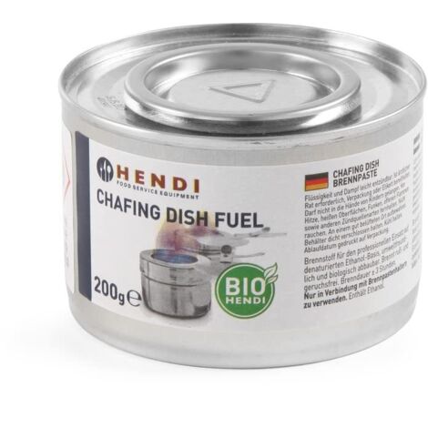 HENDI Pasta combustibile, in lattina, senza fuliggine e inodore, tempo di combustione ±3 ore, 24 pezzi, gel combustibile, per riscaldare i cibi, per chafing dish, scaldavivande, 200g