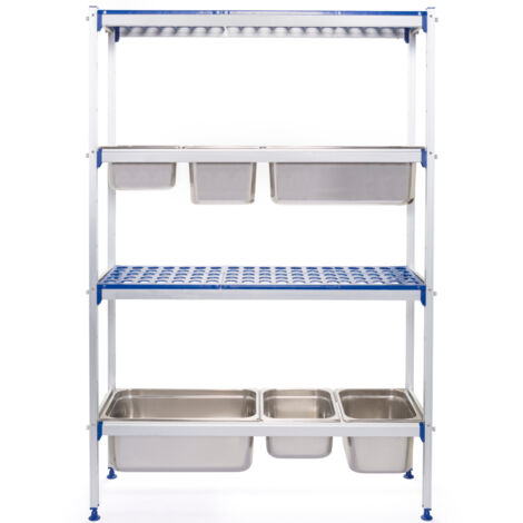 HENDI Regalsystem aus Aluminium für GN Behälter, 1120x355x(H)1685mm