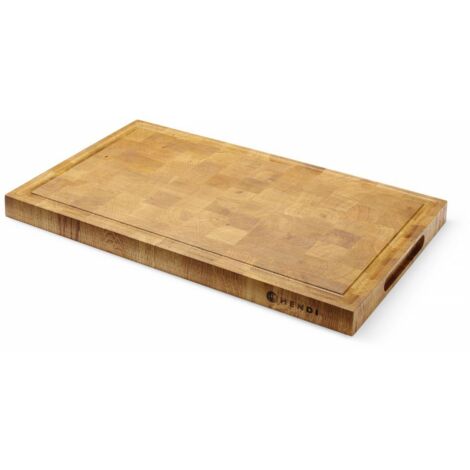 HENDI Servierbrett aus Eichenholz, Hirnholz, 325x265x(H)30mm