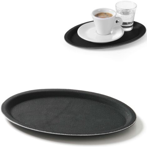 HENDI Serviertablett rutschfest, oval, 210x290mm