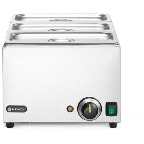 HENDI Set: Bain-Marie Ranger + 3x GN 1/3 Behälter mit Deckel, GN 1/1, 230V/1000W, 590x332x(H)242mm