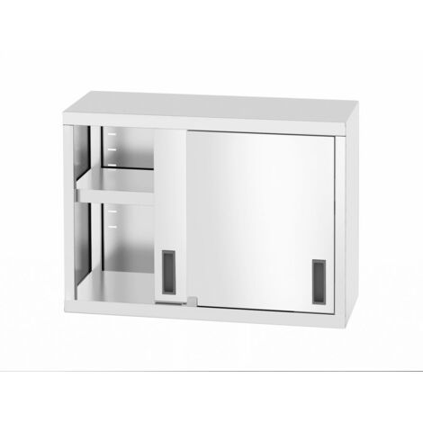 HENDI Wandschrank – verschweißt, mit Schiebetüren, Profi Line, 800x300x(H)600mm