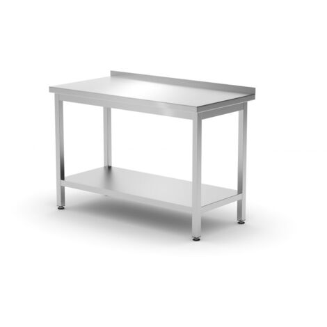 HENDI Wandtisch mit Ablage – verschraubt, Tiefe 600 mm, Kitchen Line, 1200x600x(H)850mm