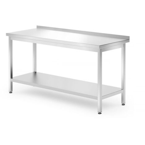 HENDI Wandtisch mit Ablage – verschraubt, Tiefe 700 mm, Kitchen Line, 1600x700x(H)850mm