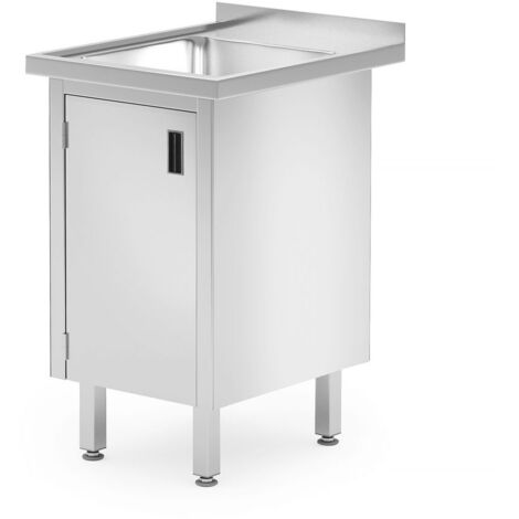 HENDI Waschtisch, Schrank – verschweißt, mit Scharniertüren, Profi Line, 600x600x(H)850mm