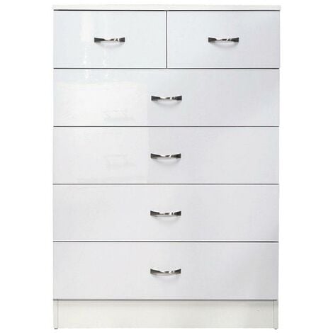 IQGB Hendon Modern 6 Drawer Chest - High White Gloss