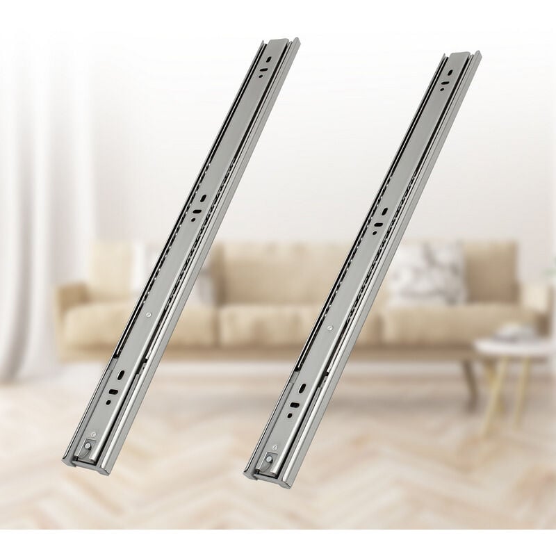 Glissières de tiroirs Coulisses pour charges lourdes softclose Coulisses à sortie totale 45mm 600mm 2X