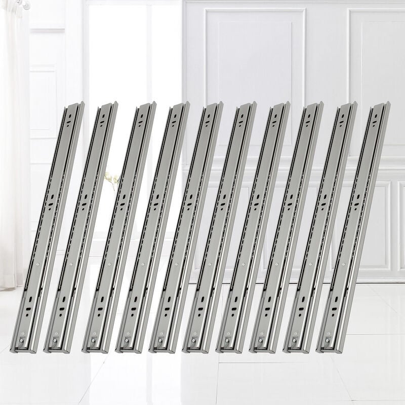 Glissières de tiroirs Coulisses pour charges lourdes softclose Coulisses à sortie totale 45mm 650mm 20X