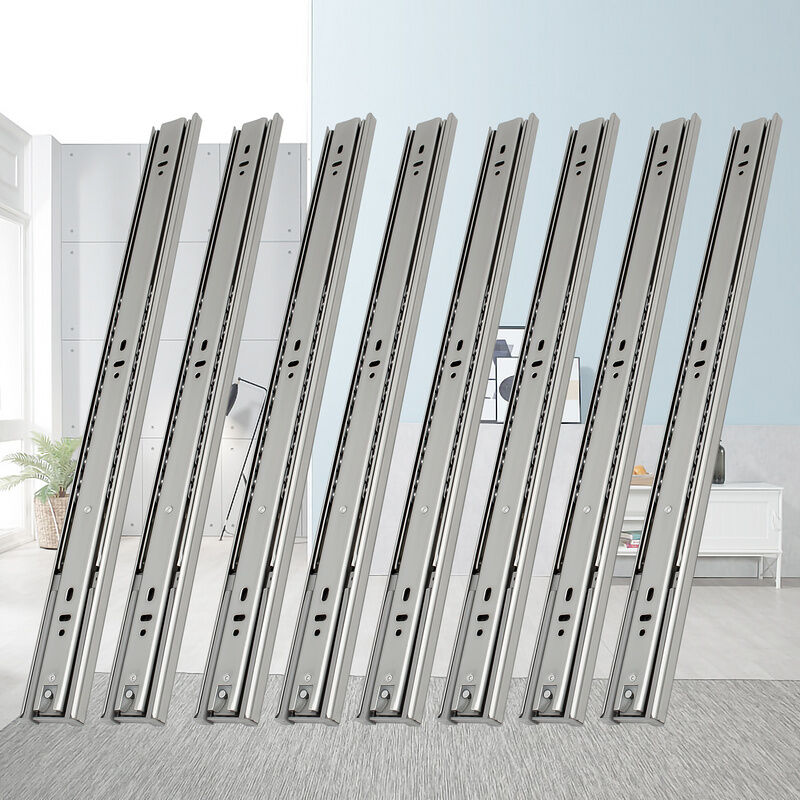 Glissières de tiroirs Coulisses pour charges lourdes softclose Coulisses à sortie totale 45mm 600mm 8X