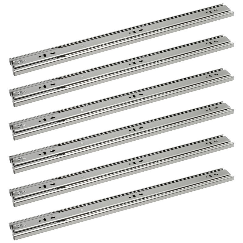 Glissières de tiroirs Coulisses pour charges lourdes softclose Coulisses à sortie totale 45mm 600mm 6X