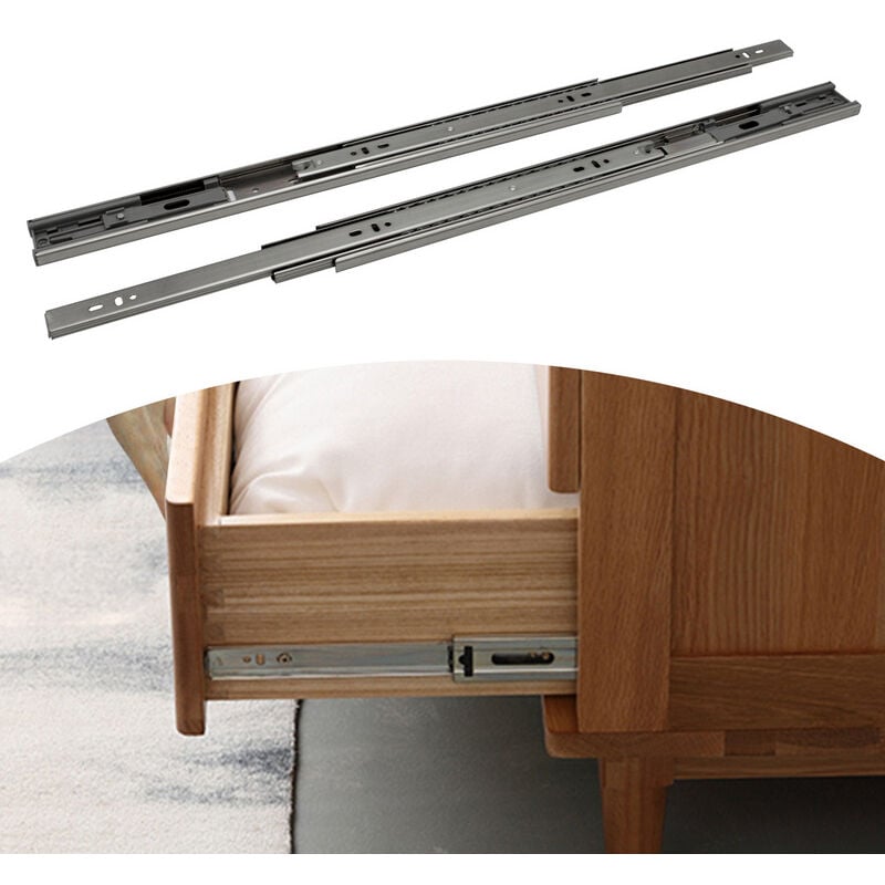 Glissières de tiroirs Coulisses pour charges lourdes softclose Coulisses à sortie totale 45mm 350mm 6X