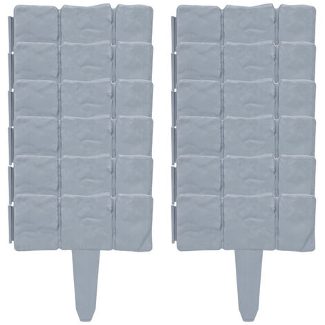 Hengda bordure de pelouse bordure de lit clôture décorative bordure de pelouse en PP, anthracite