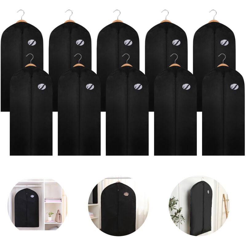 Hengda - einfeben 10x housse à vêtements 128 x 60cm housse de protection noire