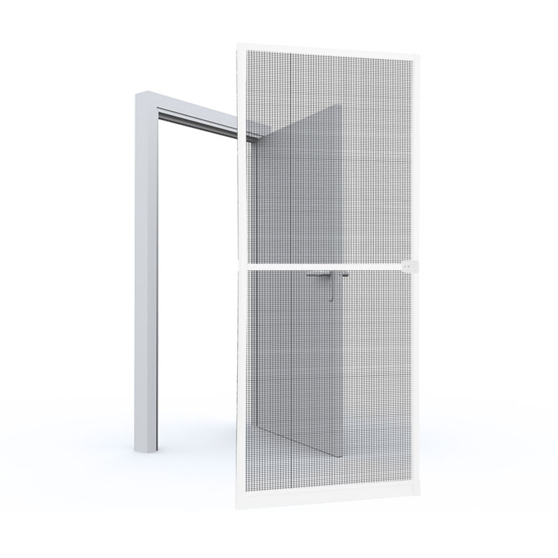 120x210CM Moustiquaire Porte Aluminium moustiquaire à cadre moustiquaire à gaze protection uv imperméable Blanc - Hengda