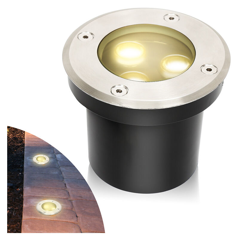 Hengda - 8x 3W led Lumières enterrées chaud blanc enterré lampe de paysage lampe de sol pour jardin éclairage extérieur IP68