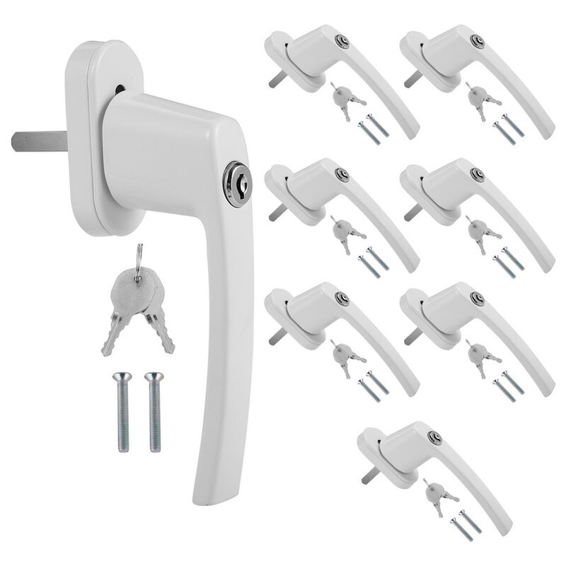 Hengda - Poignées de fenêtre Poignée de fenêtre alliage d'aluminium Compatible avec les fenêtres communes et les portes de balcon blanc 8X