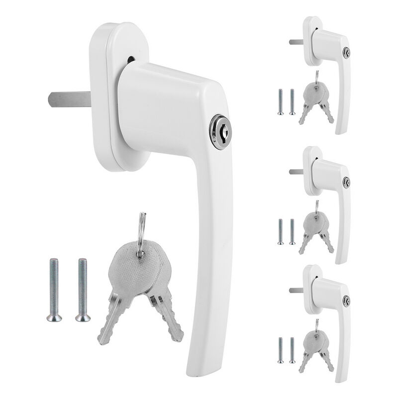 Poignée de fenêtre Sécurité enfant Poignées de fenêtre Serrure verrouillable Fenêtre Alu Set blanc 8X