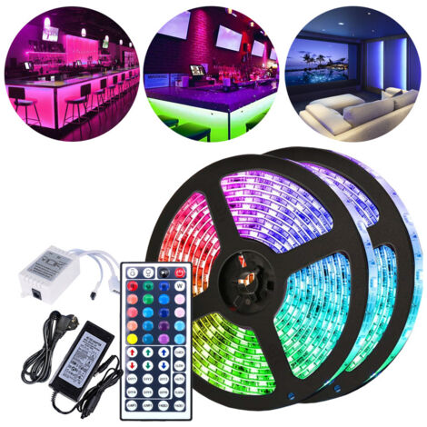Hengda 1m Set di strisce LED. RGB LED Stripe 5050 SMD. LED Strip 30 LED. LED non impermeabili (IP20). con telecomando a 44 pulsanti