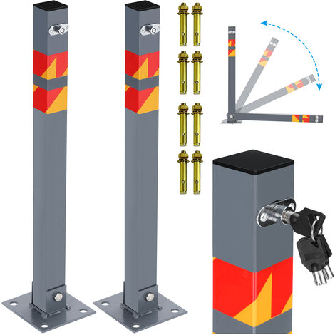 Hengda Barrière de parking Poteau de délimitation 65cm Pliable Poteau de guidage Borne