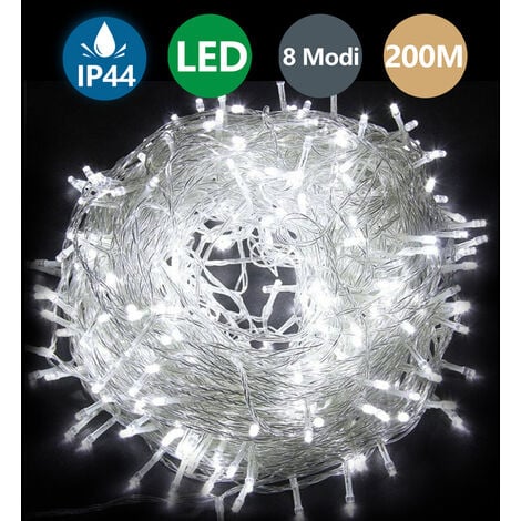 SWANEW 200m 1000 LED Guirlande Lumineuse Étanche Éclairage Noël Lumières Rideau Lumières, Blanc Froid