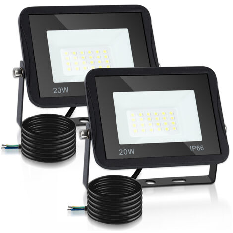 Hengda 20W 2x LED Fluter LED Strahler Wasserdicht Flutlicht Außenstrahler Outdoor-Sicherheitsleuchte für Garten Garage Warmweiß