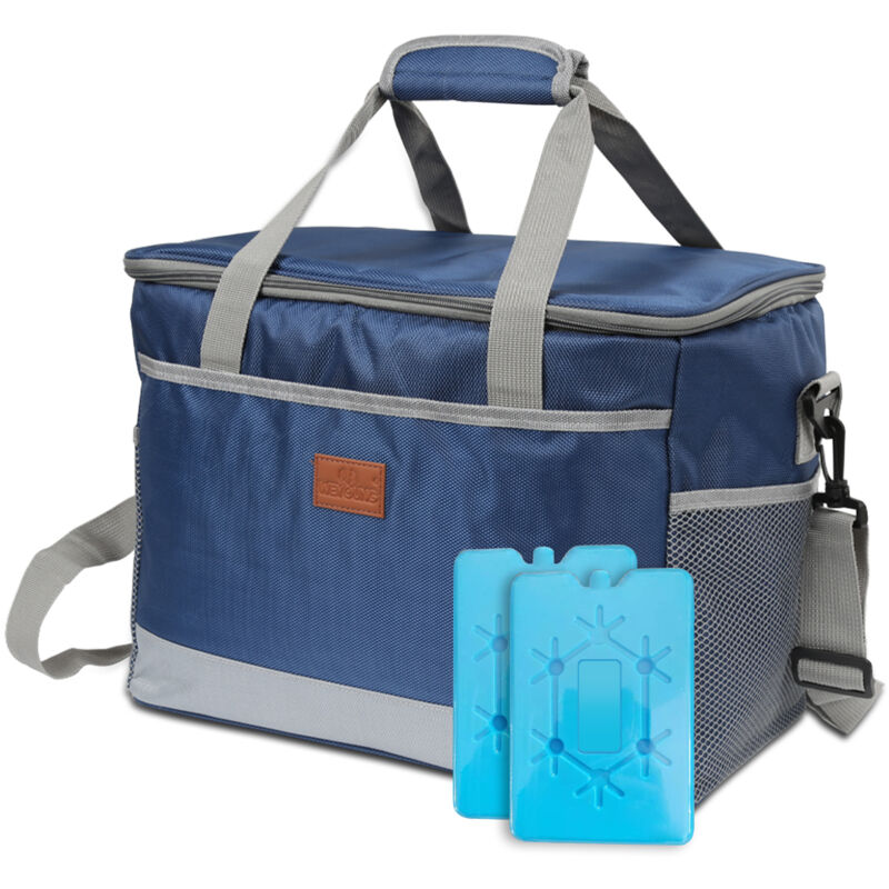 Hengda 25L Sac Isotherme Glacière Souple Isotherme Sac Picnic Pliable Imperméable Sac Réfrigérant à Repas Déjeuner Bureau Nique Bleu