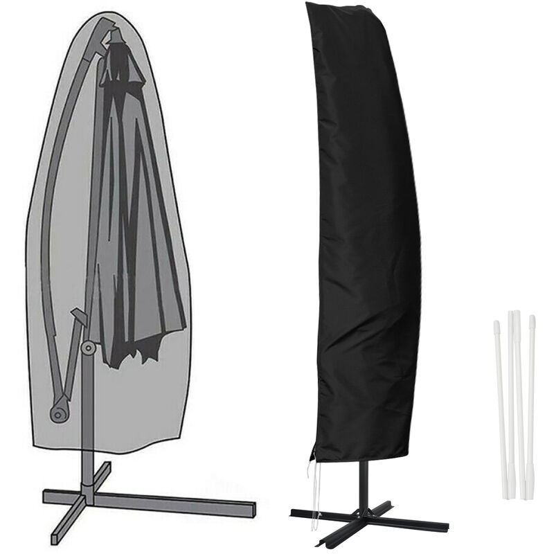 Hengda - 265cm housse de protection pour parasol housse de protection housse de parasol, noir - Noir