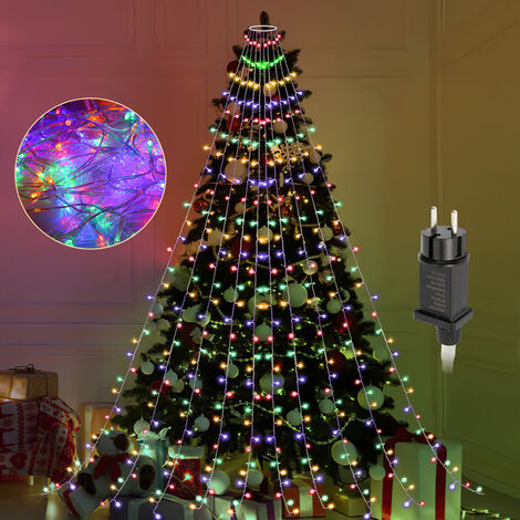 Hengda 280 LED Lichterkette Weihnachtsbaum Sterne Dekor Bäume Außen Konzerte mit Ring Warmweiß - Warmweiß