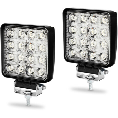 Feu LED moto - Phare LED - 18W - 95mm - Carré