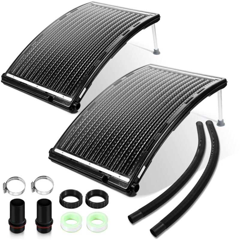 2X Chauffage Piscine Hors Sol - Chauffage Solaire Piscine - 110x65 cm - Chauffe Eau Solaire - Rechauffeur Piscine - Systèmes de Chauffage de Piscine