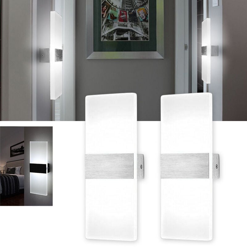 Image of Hengda 2X LED Applique da Esterno Applique da Interno Applique da Corridoio Effetto Lampada Bianco 6W