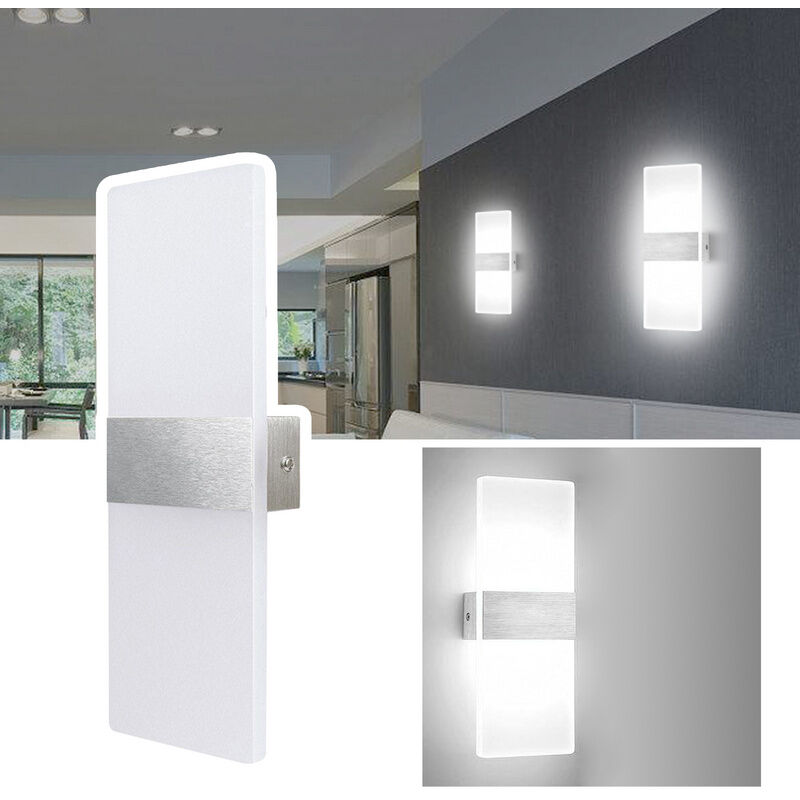 Image of 2X led Applique da esterno Applique da interno Effetto parete Lampada per corridoio Bianco 12W - Hengda