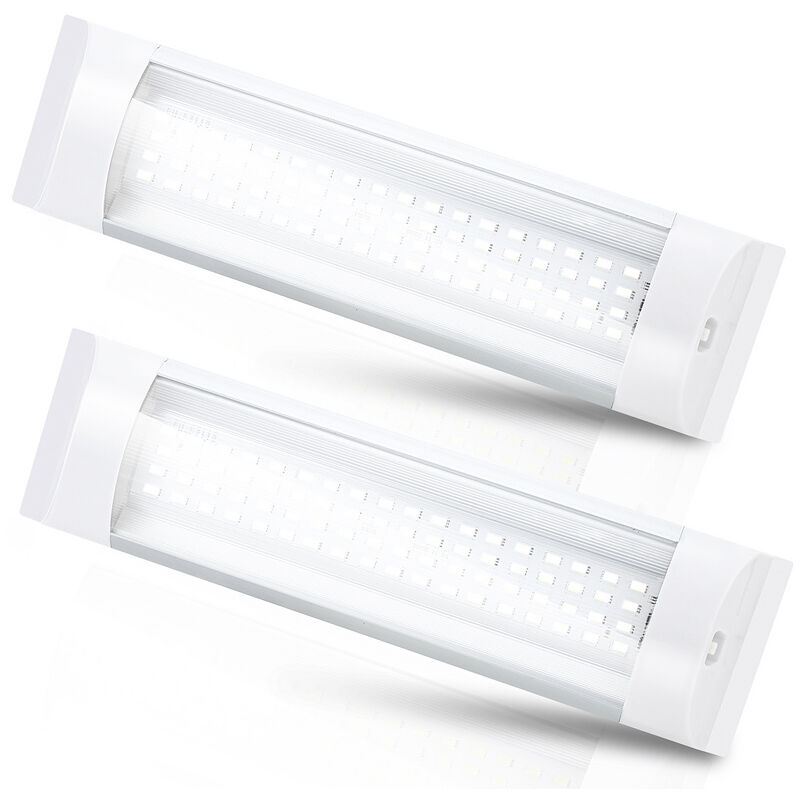 Image of Hengda 2X LED d'éclairage intérieur Lampe d'appoint Rampe lumineuse Lampe de cuisine Applique murale Lampe de placard Toit 12V DC Blanc