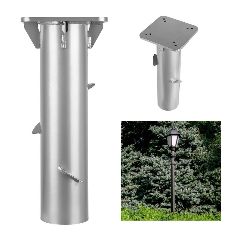 2x Pied de parasol parasol en acier inoxydable plaque de base universelle manchon de sol - Hengda