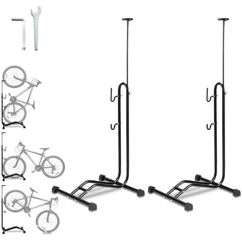 Image of Hengda - 2x Portabici Portabici Sistema portabici per biciclette a pavimentoPortabici Sistema portabici per biciclette a pavimento