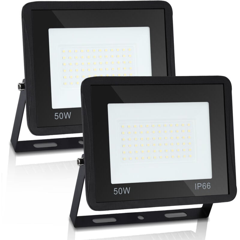 Swanew 2x Projecteur led 50W Proline Blanc froid Haute Luminosité Radiateur