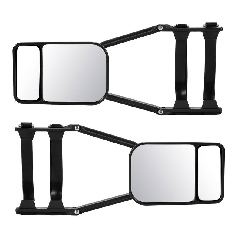 Image of Hengda - 2x Specchio per roulotte a scatto Con specchio secondario specchio per roulotte universale con braccio dello specchio - nero