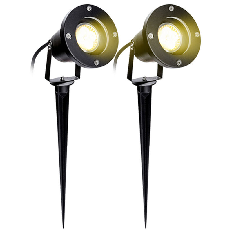 2X Spot de jardin led spot extérieur led blanc chaud IP65 lumière de jardin 4W GU10 pré pour extérieur pré de jardin - Hengda