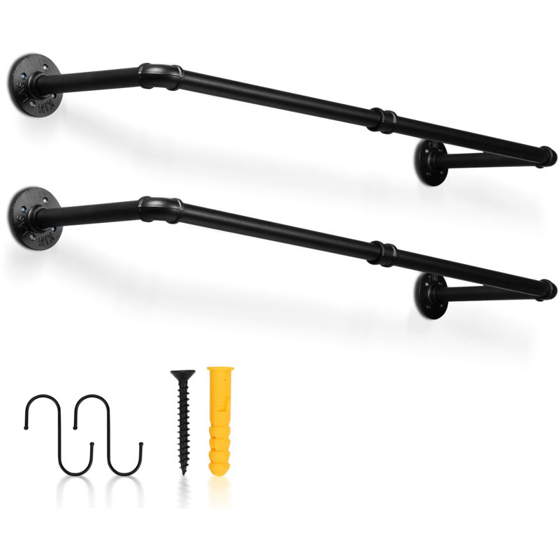 Hengda 2xTringle à vêtements de 92 cm. design vintage. facile à suspendre. capacité de charge de 65 kg