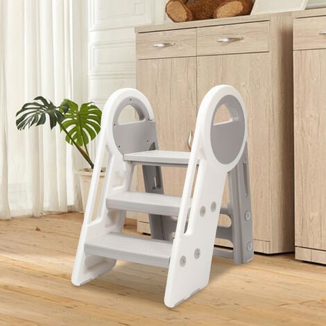 Hengda 3 Tier Step Stool for Kids & Adults, Folding Stepladder Stools Bench Hold up to 75kg