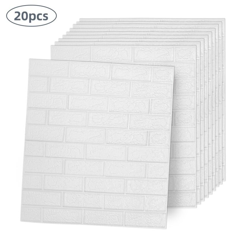 Hengda - 3D imperméable à l'eau motif de brique stickers 20pcs muraux auto-adhésif papier restaurant papier peint 77X70CM