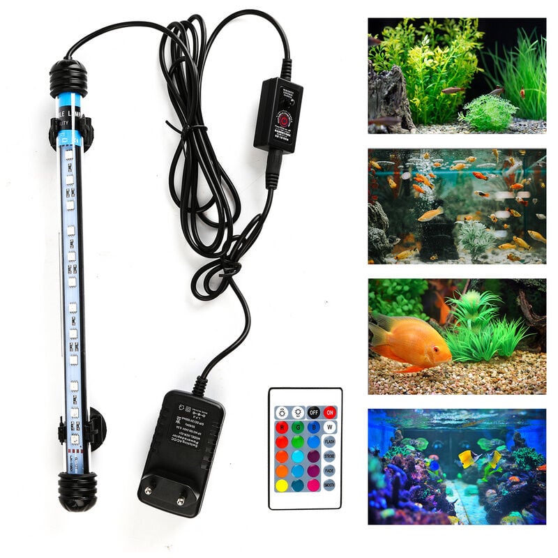 Einfeben 57cm led Aquarium rvb Éclairage Étanche Fish Tank Lampe Coquillages