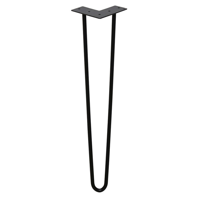 Image of 4x Hairpin Legs gambe tavolo acciaio fai da te tavolo corridori tavolo gambe tavolo intercambiabili 2 staffe. 40cm - Nero - Hengda